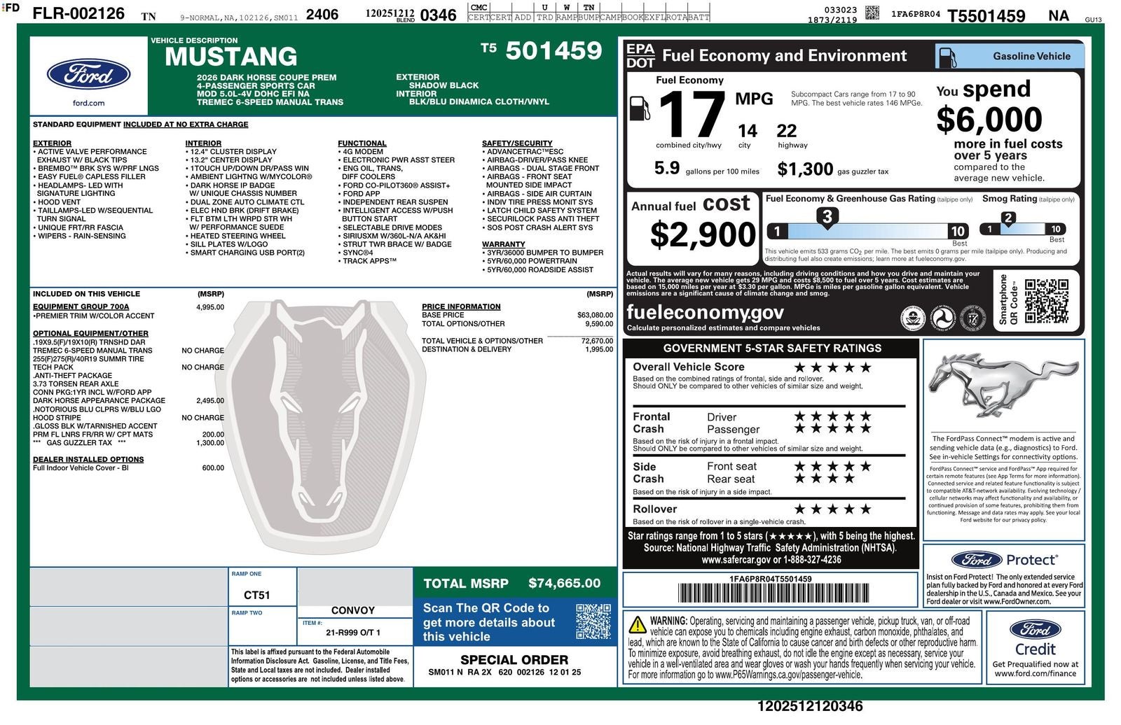 2026 Ford Mustang Dark Horse