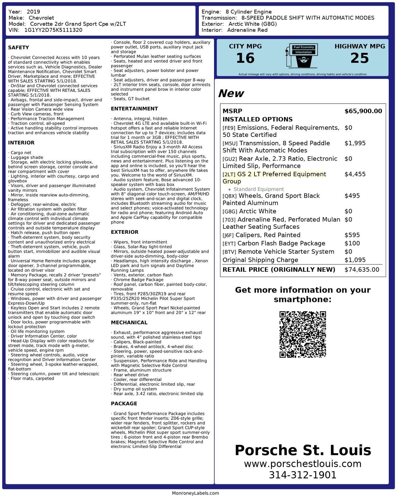 2019 Chevrolet Corvette Grand Sport 2LT