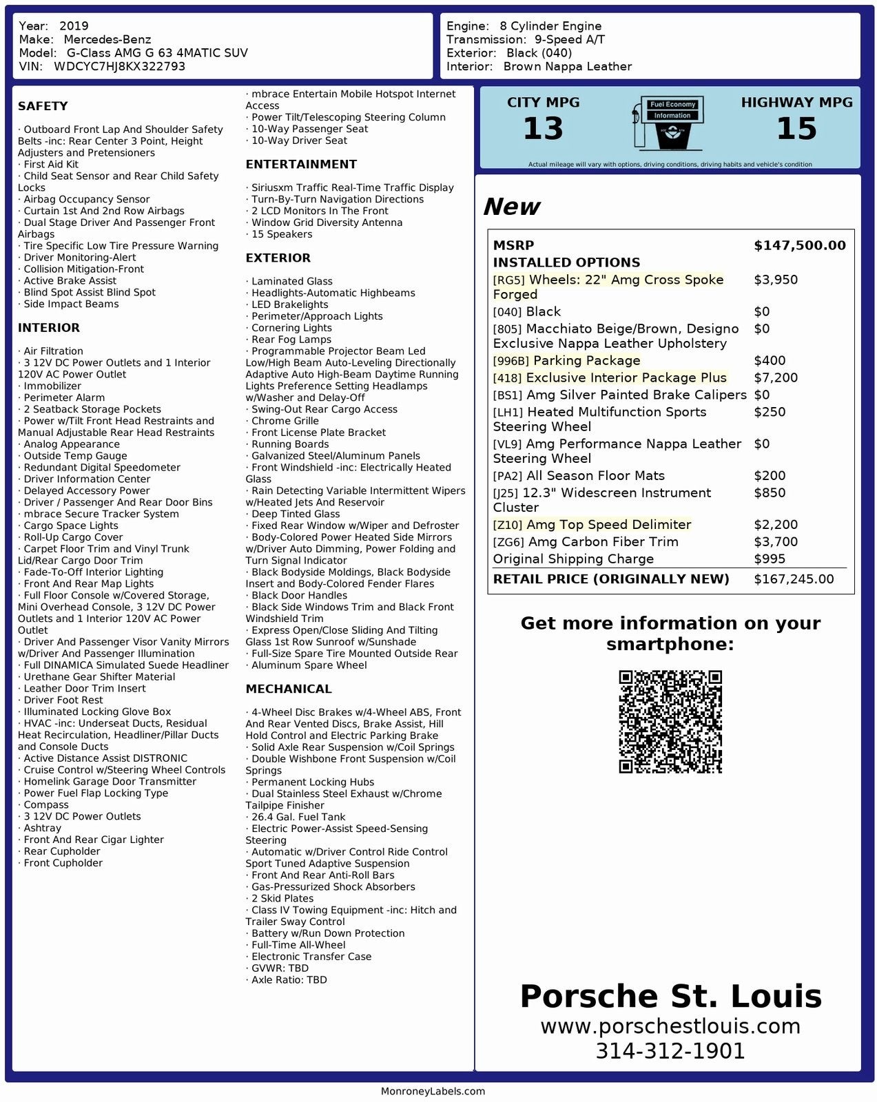 2019 Mercedes-Benz G-Class G 63 AMG® 4MATIC®