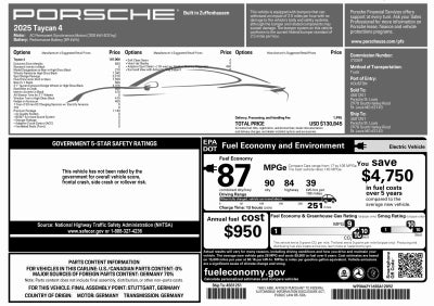 2025 Porsche Taycan Taycan 4