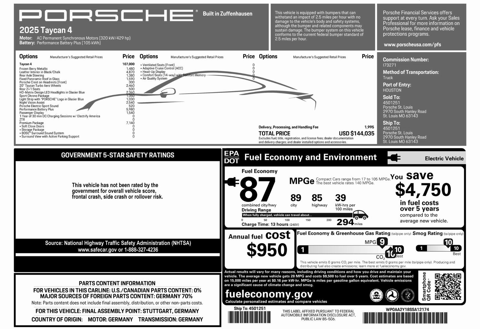 2025 Porsche Taycan Taycan 4