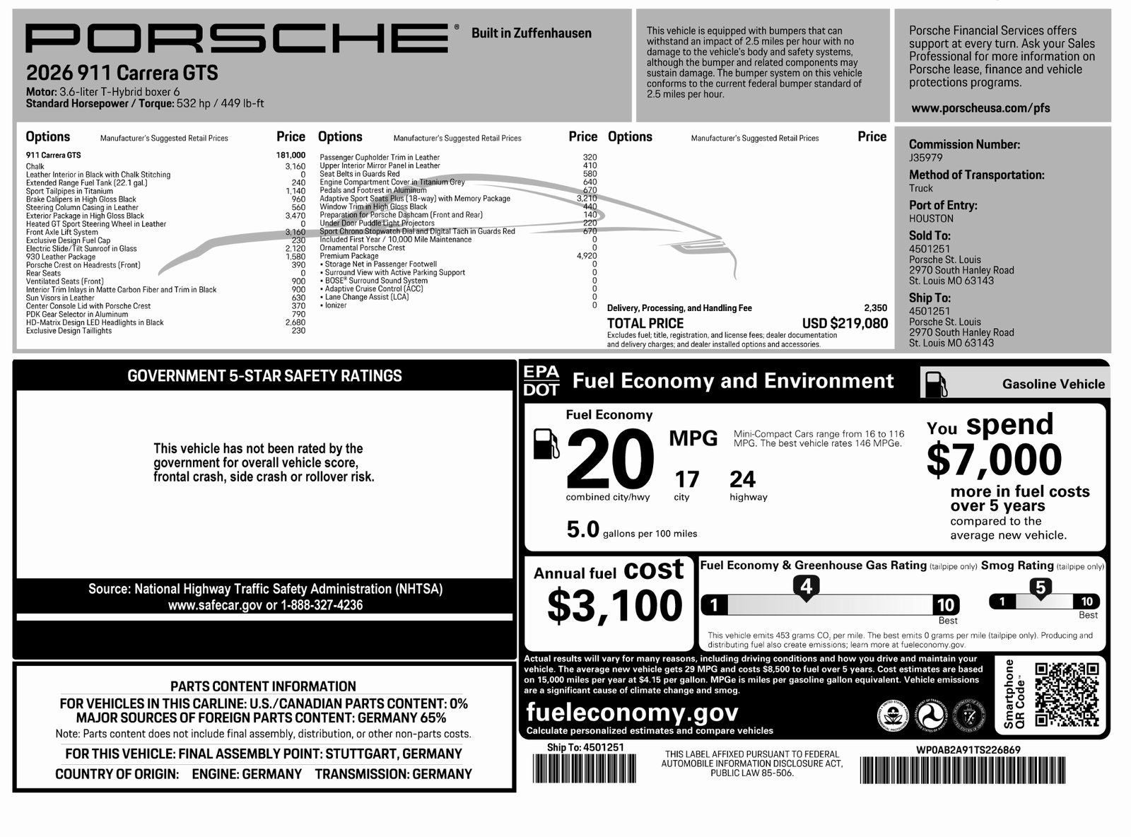 2026 Porsche 911 911 Carrera GTS