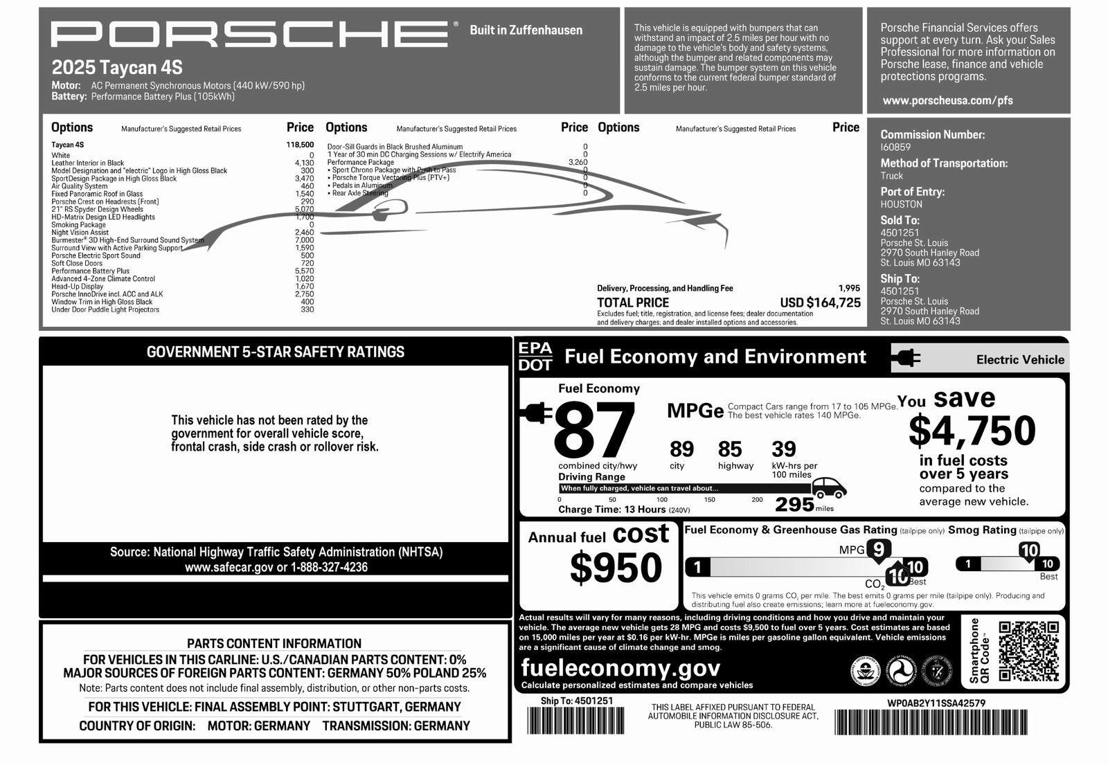 2025 Porsche Taycan Taycan 4S