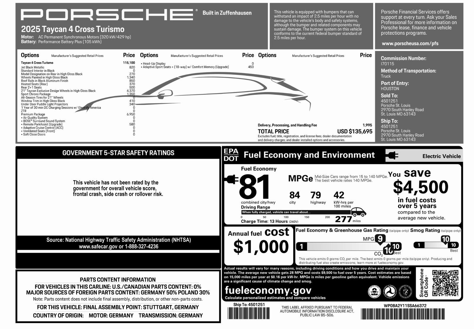 2025 Porsche Taycan Taycan 4 Cross Turismo