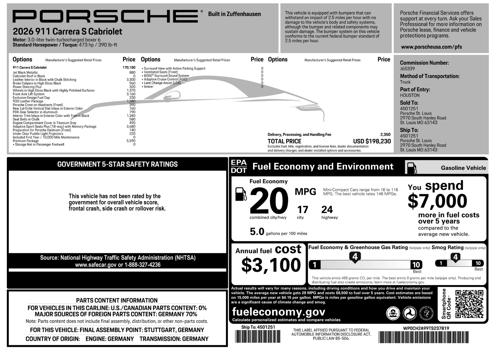 2026 Porsche 911 Carrera S Cabriolet