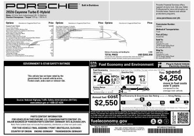 2026 Porsche Cayenne Cayenne Turbo E-Hybrid