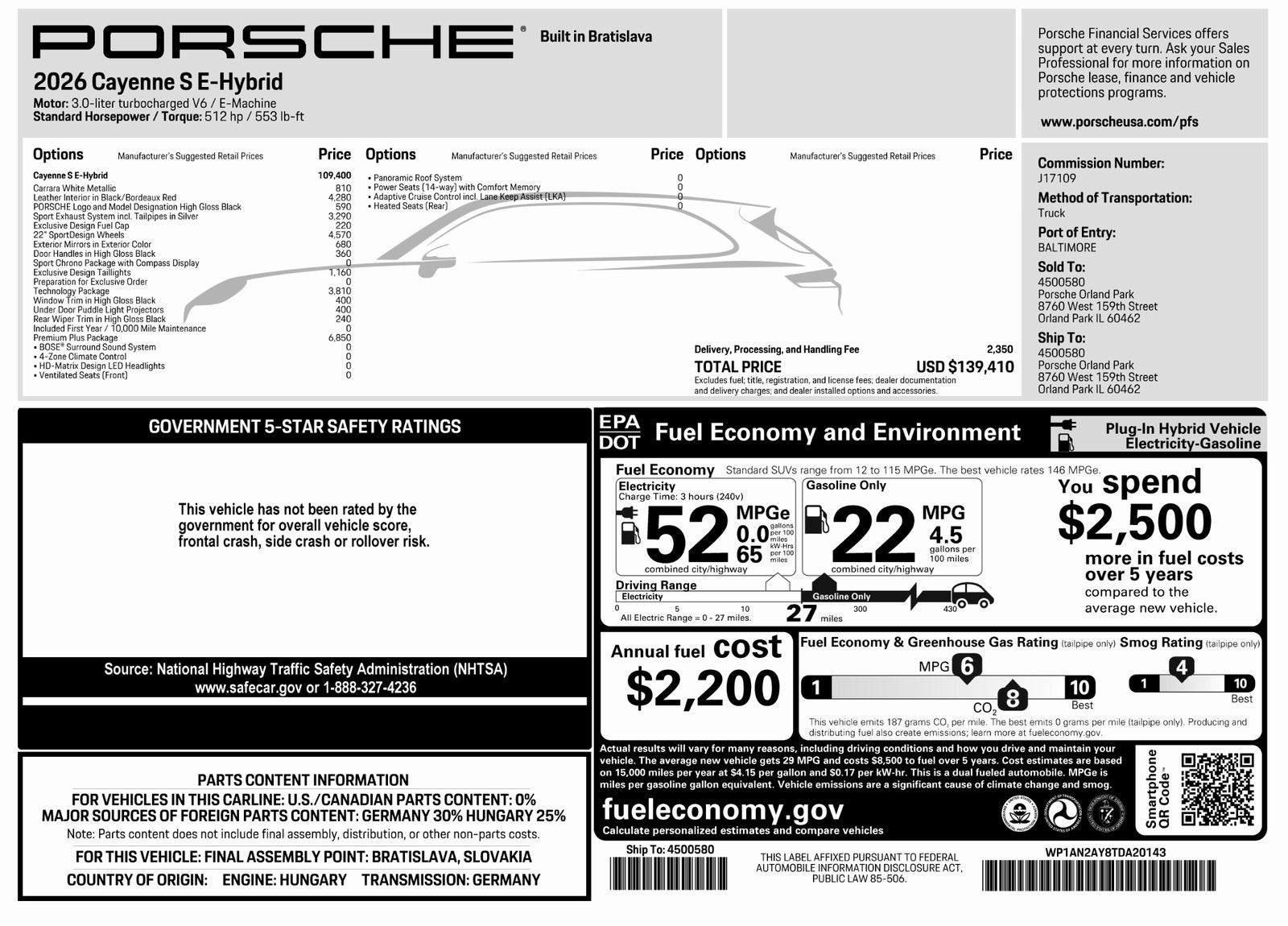 2026 Porsche Cayenne Cayenne S E-Hybrid