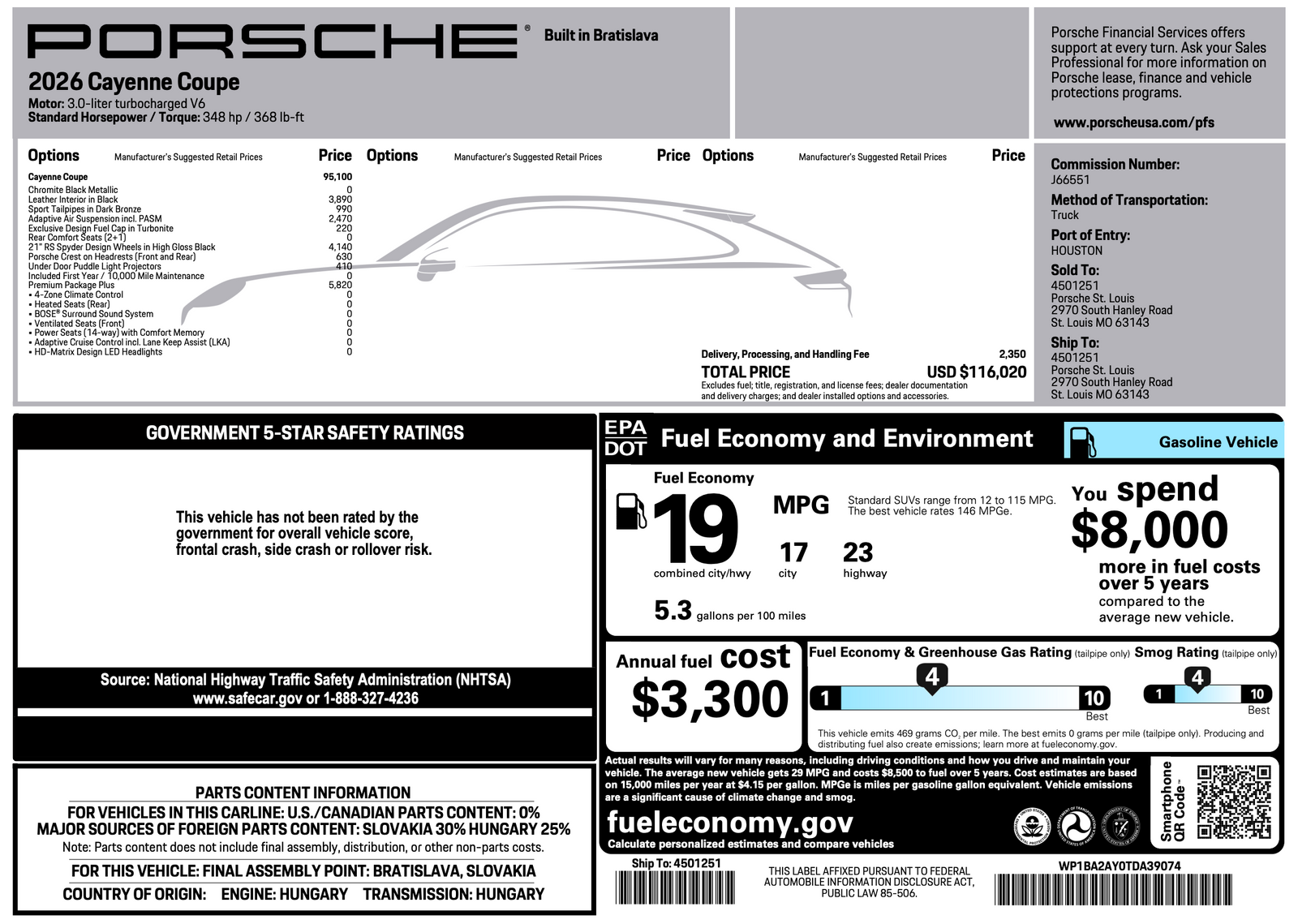 2026 Porsche Cayenne Cayenne Coupe
