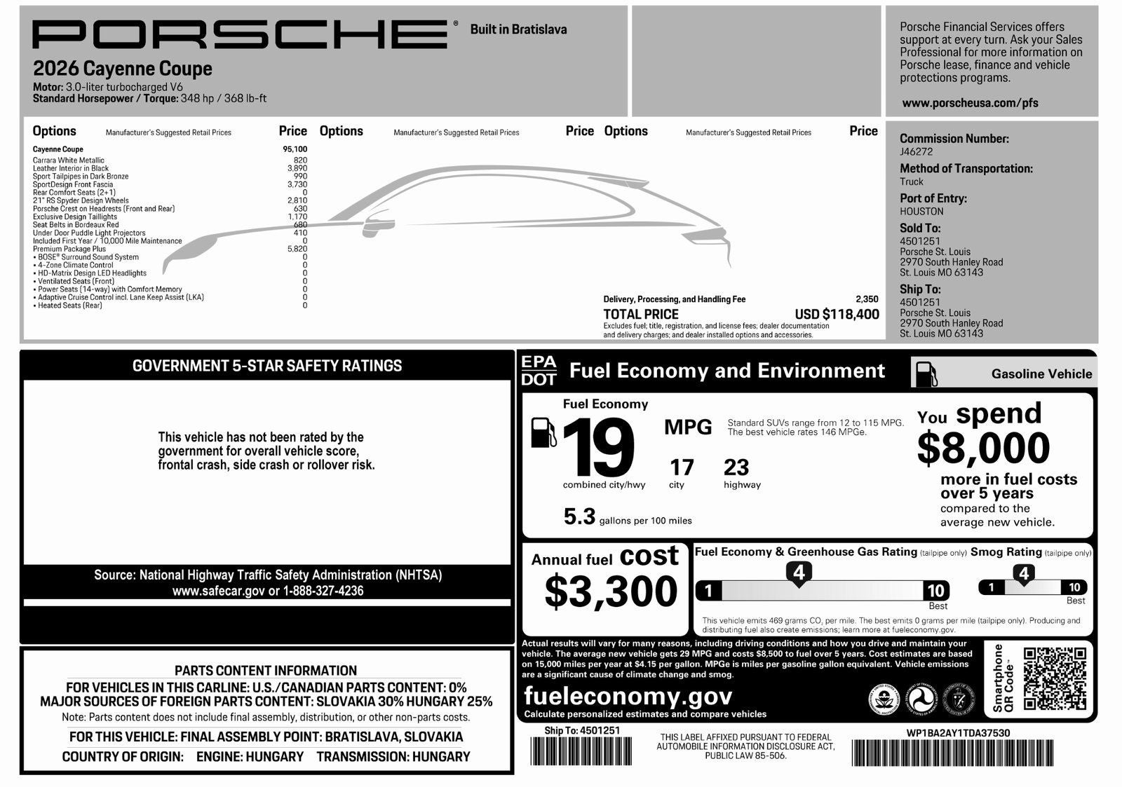 2026 Porsche Cayenne Cayenne Coupe