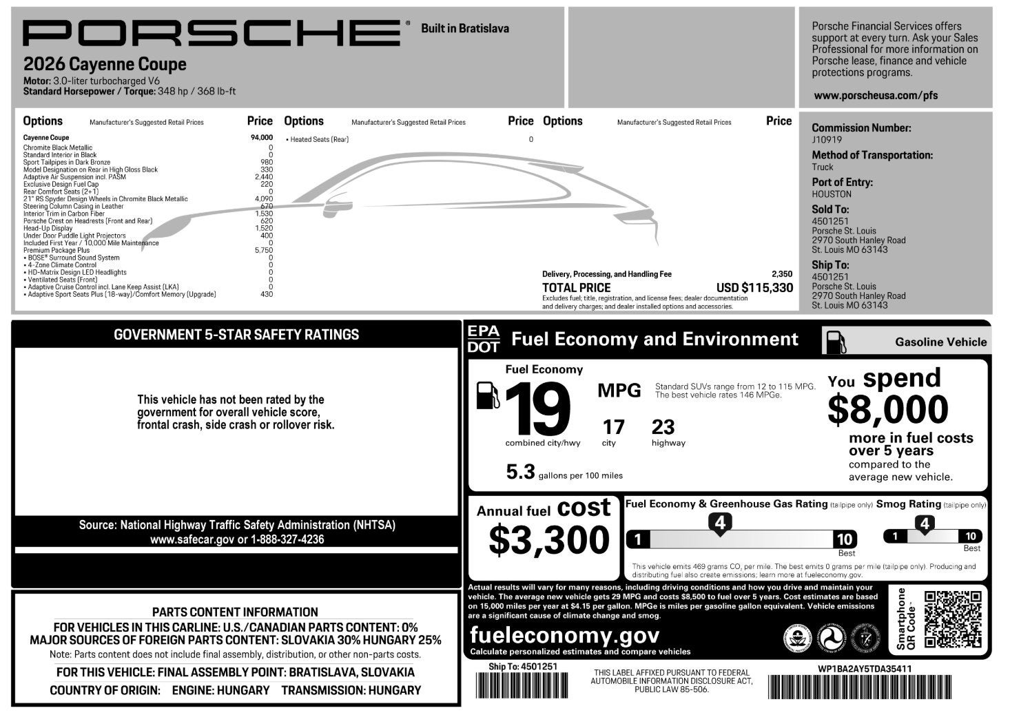 2026 Porsche Cayenne Cayenne Coupe