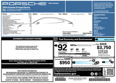 2026 Porsche Cayenne Cayenne S Coupe Electric
