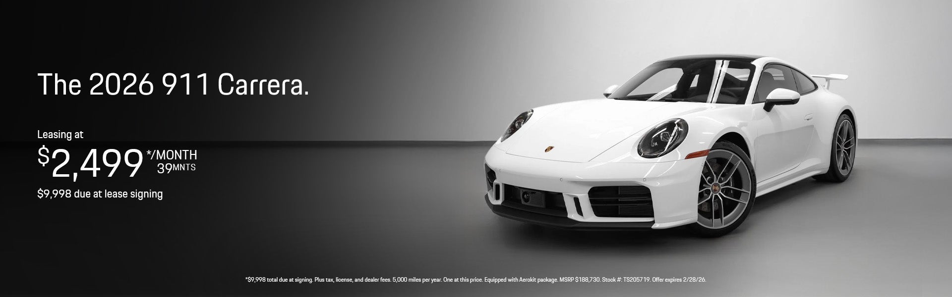 2026 911 Carrera lease special banner