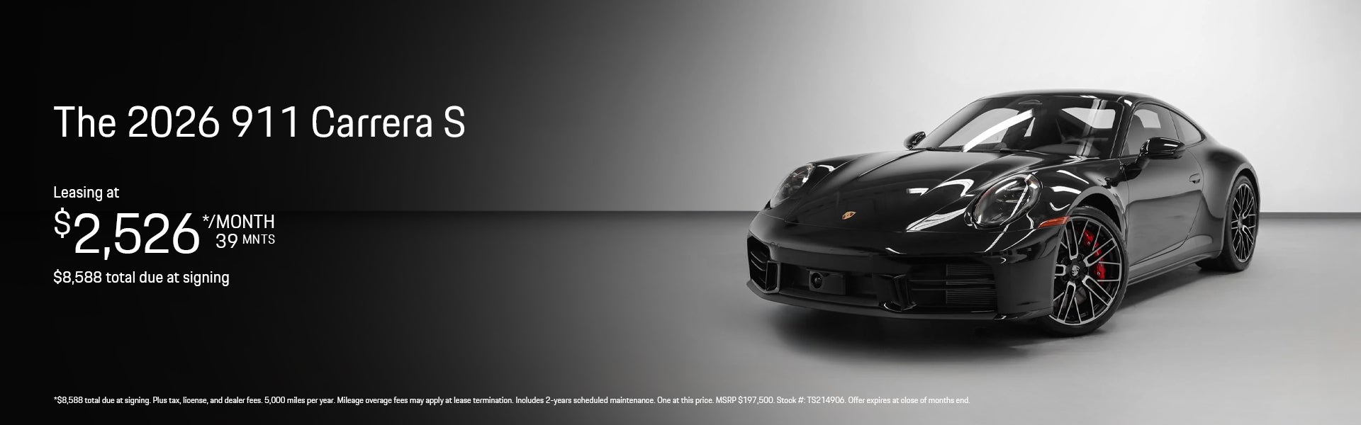 2026 911 Carrera S Lease Banner