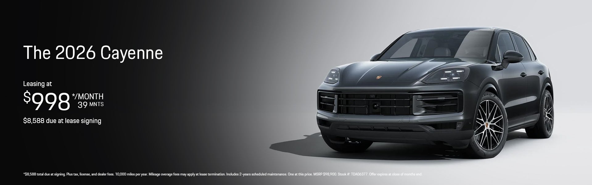 2026 Cayenne Lease Banner
