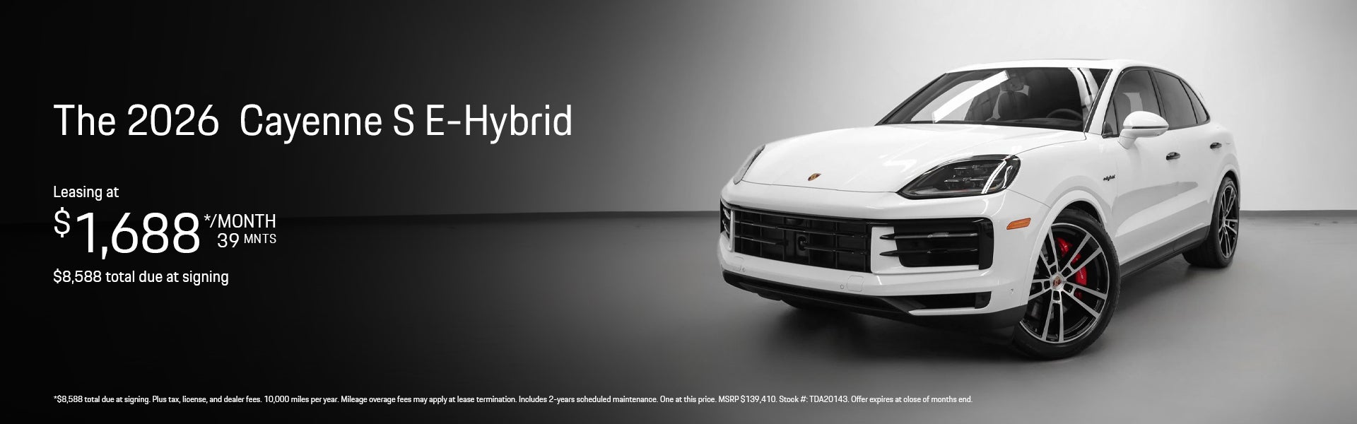 2026 Cayenne S E-Hybrid Lease Banner