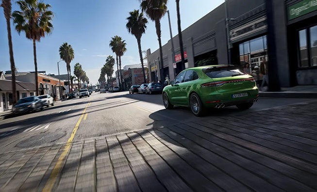 Green Porsche Macan View of the Back St. Louis MO